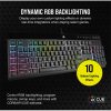 CORSAIR Vezetékes Billentyűzet Gaming, K55 RGB PRO XT, 6 programozható billentyű, Cseppálló, Csuklótámasz, US, fekete