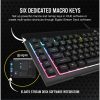 CORSAIR Vezetékes Billentyűzet Gaming, K55 RGB PRO XT, 6 programozható billentyű, Cseppálló, Csuklótámasz, US, fekete